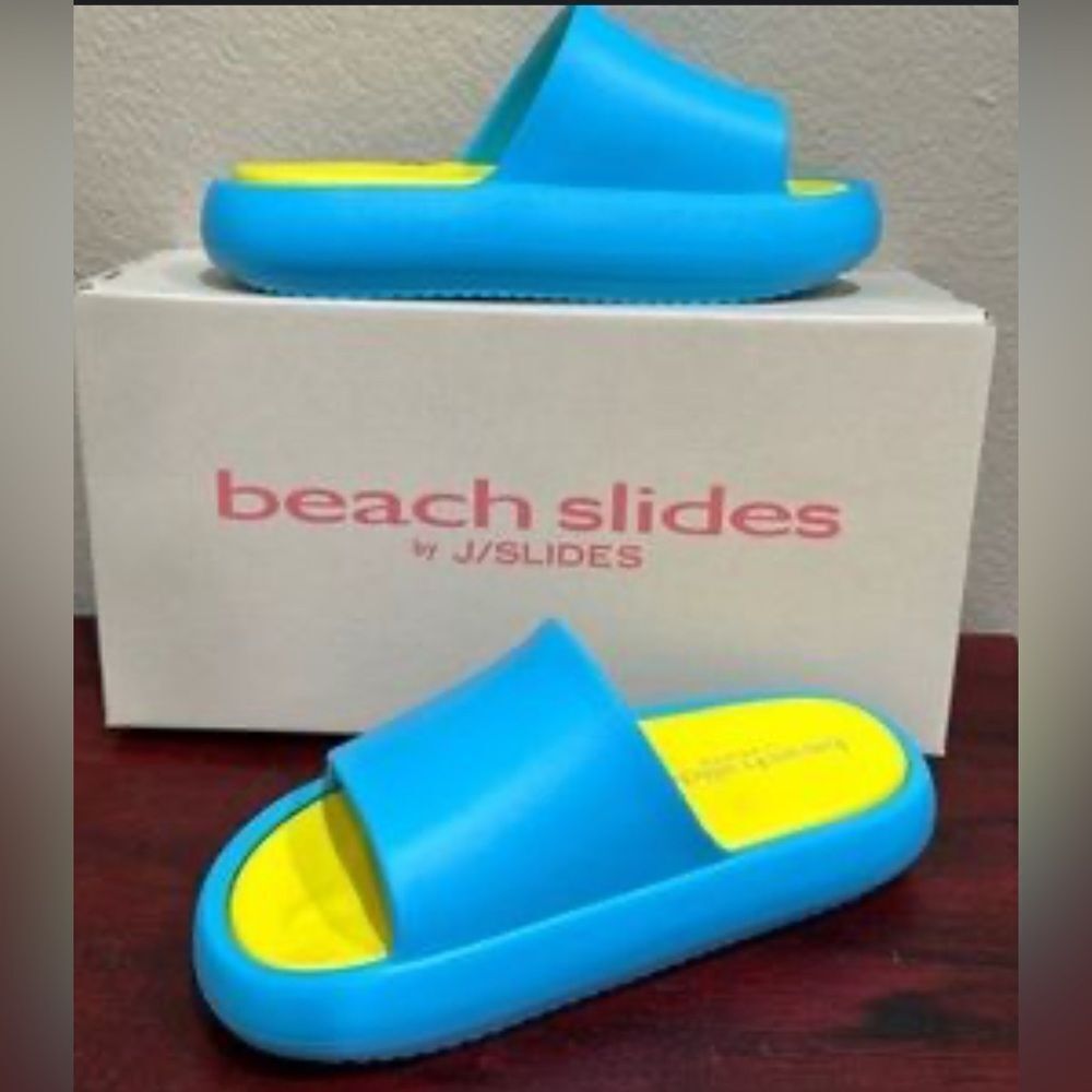 NIB J/Slides Squish Turquoise/YellowEVA Lightweig… - image 2